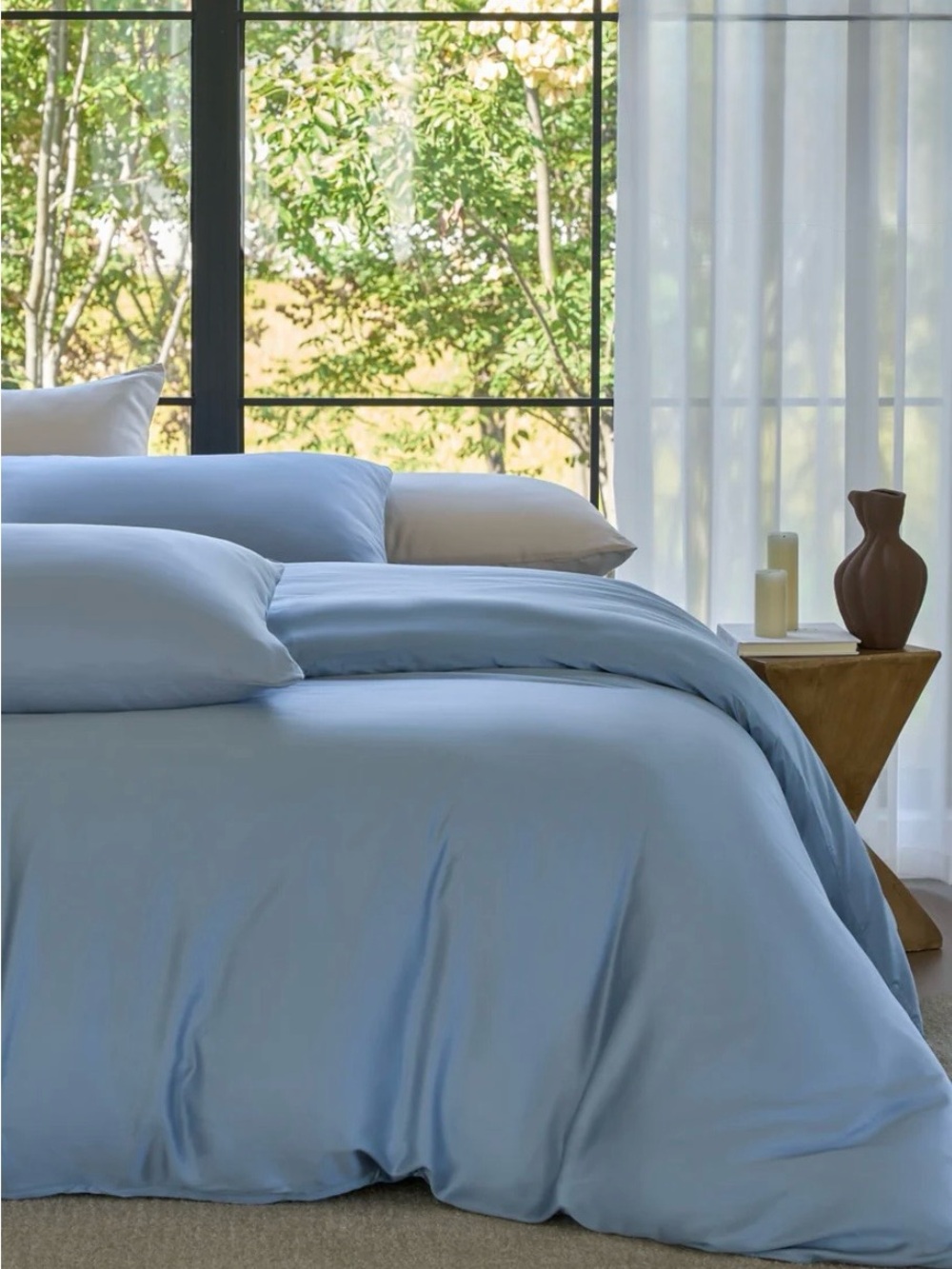 Sijo AiryWeight Eucalyptus Tencel Lyocell Duvet Cover Full/Queen Sky